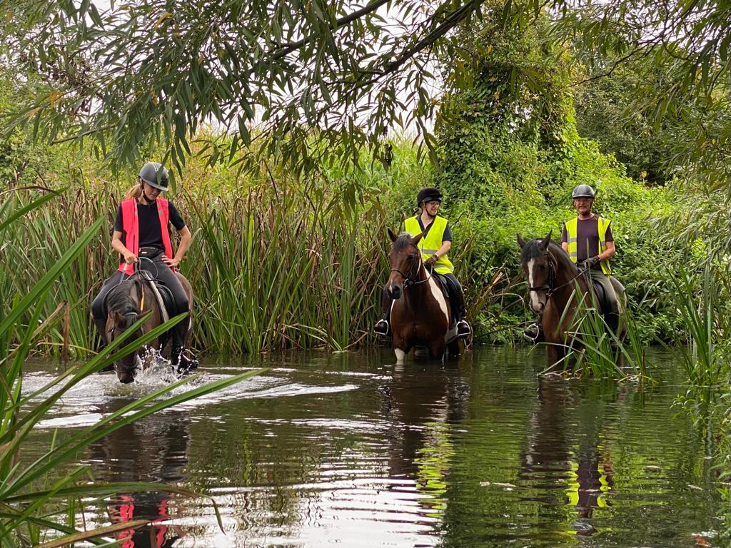 Riders in Jouldings Ford from Hampshire side